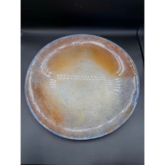 Large Peach Glaze Decorative Dish Wall Hanging – 17” Diameter - Picture 2 of 8